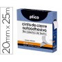 CINTA DE CIERRE ADHESIVA PLICO VELCRO BLANCO 20MM X 25M