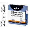 CINTA DE CIERRE ADHESIVA PLICO VELCRO BLANCO 20MM X 25M