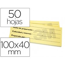 BLOC DE NOTAS ADHESIVAS TRAZABILIDAD PARA ALIMENTOS POST-IT 100 X 40 MM CON 50 HOJAS