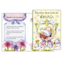 LIBRO ORACIONES PARA ANTES DE DORMIR CARTONE TAPA ACOLCHADA ESTAMPACION EN PLATA
