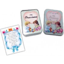 TARJETAS MIS ORACIONES CAJA METALICA DECORADA CON 40 TARJETAS