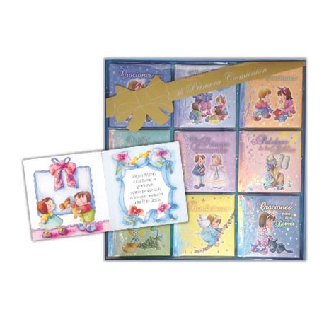LIBRO MI PRIMERA COMUNION CARTONE CAJA CON 9 LIBRITOS