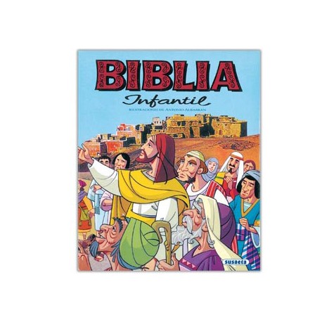 BIBLIA INFANTIL CARTONE TAPA ACOLCHADA ESTAMPACION ORO