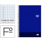 BLOC ESPIRAL LIDERPAPEL FOLIO DISCOVER TAPA CARTONCILLO 80 H 80G CUADRO 4 MM CON MARGEN COLOR AZUL M