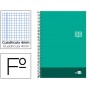 BLOC ESPIRAL LIDERPAPEL FOLIO DISCOVER TAPA CARTONCILLO 80 H 80G CUADRO 4 MM CON MARGEN COLOR VERDE