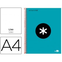 BLOC ESPIRAL LIDERPAPEL A4 MICRO ANTARTIK TAPA FORRADA 120 H 100G LISO CON BANDAS 4 TALADROS COLOR T