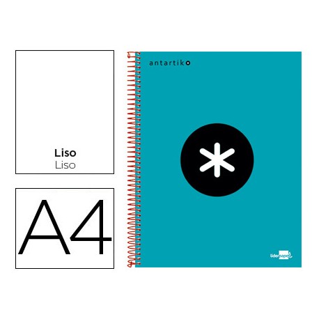 BLOC ESPIRAL LIDERPAPEL A4 MICRO ANTARTIK TAPA FORRADA 120 H 100G LISO CON BANDAS 4 TALADROS COLOR T