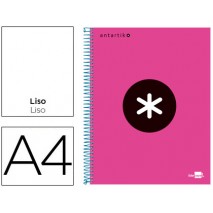 BLOC ESPIRAL LIDERPAPEL A4 MICRO ANTARTIK TAPA FORRADA 120 H 100G LISO CON BANDAS 4 TALADROS COLOR R