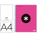 BLOC ESPIRAL LIDERPAPEL A4 MICRO ANTARTIK TAPA FORRADA 120 H 100G LISO CON BANDAS 4 TALADROS COLOR R
