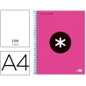 BLOC ESPIRAL LIDERPAPEL A4 MICRO ANTARTIK TAPA FORRADA 120 H 100G LISO CON BANDAS 4 TALADROS COLOR R