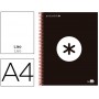 BLOC ESPIRAL LIDERPAPEL A4 MICRO ANTARTIK TAPA FORRADA 120 H 100G LISO CON BANDAS 4 TALADROS COLOR N