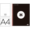 BLOC ESPIRAL LIDERPAPEL A4 MICRO ANTARTIK TAPA FORRADA 120 H 100G LISO CON BANDAS 4 TALADROS COLOR N