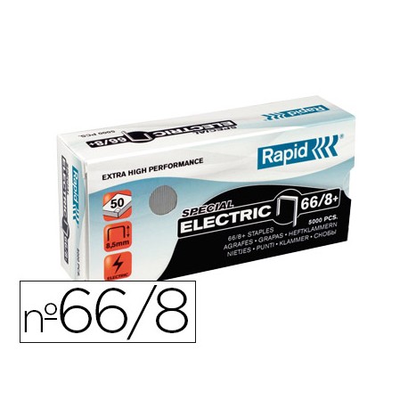 GRAPAS RAPID N§ 66/8+ GALVANIZADAS SUPER STRONG CAJA DE 5000 GRAPAS