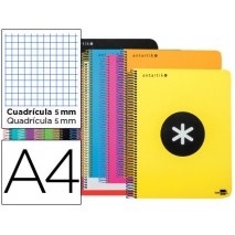 BLOC ESPIRAL LIDERPAPEL A4 MICRO ANTARTIK TAPA POLIPROPI LENO 120 H 100G CUADRO 5MM 5 BANDAS 4TAL CO