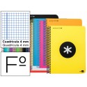 BLOC ESPIRAL LIDERPAPEL FOLIO ANTARTIK TAPA POLIPROPILENO 80 H 100G CUADRO 4MM CON MARGEN COLORES SU