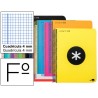 BLOC ESPIRAL LIDERPAPEL FOLIO ANTARTIK TAPA POLIPROPILENO 80 H 100G CUADRO 4MM CON MARGEN COLORES SU