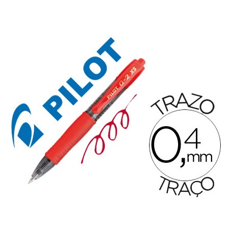 BOLIGRAFO PILOT G-2 PIXIE ROJO TINTA GEL RETRACTIL SUJECION DE CAUCHO
