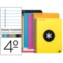 BLOC ESPIRAL LIDERPAPEL CUARTO ANTARTIK TAPA EXTRADURA 80 H 100G HORIZONTALCON MARGEN COLORES SURTID