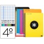 BLOC ESPIRAL LIDERPAPEL CUARTO ANTARTIK TAPA EXTRADURA 80 H 100G CUADRO 4 MM CON MARGEN COLORES SURT