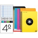 BLOC ESPIRAL LIDERPAPEL CUARTO ANTARTIK TAPA EXTRADURA 80 H 100G CUADRO 4 MM CON MARGEN COLORES SURT
