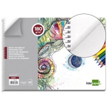 BLOC DIBUJO LIDERPAPEL ARTISTICO ESPIRAL 230X325MM 20 HOJAS 180 G/M2 SIN RECUADRO