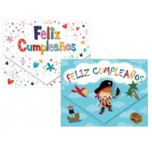 SOBRE BILLETERO ARGUVAL CIERRE CUMPLEAÑOS PLATA MODELOS SURTIDOS