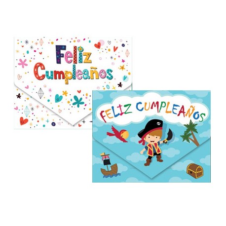 SOBRE BILLETERO ARGUVAL CIERRE CUMPLEAÑOS PLATA MODELOS SURTIDOS