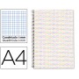 BLOC ESPIRAL LIDERPAPEL A4 MICRO MULTILIDER TAPA FORRADA 140H 80G CUADRO 5 MM 5 BANDAS 4 TALADROS BL