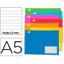 LIBRETA ESCOLAR LIDERPAPEL 32H A-5 APAISADA PAUTA 2,5 MM CON MARGEN COLORES SURTIDOS