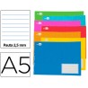LIBRETA ESCOLAR LIDERPAPEL 32H A-5 APAISADA PAUTA 2,5 MM CON MARGEN COLORES SURTIDOS
