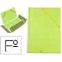 CARPETA LIDERPAPEL GOMAS FOLIO 3 SOLAPAS CARTON FORRADO PVC VERDE