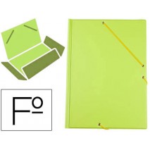 CARPETA LIDERPAPEL GOMAS FOLIO 3 SOLAPAS CARTON FORRADO PVC VERDE