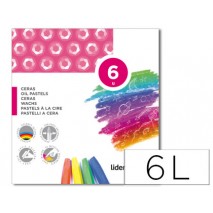 LAPICES CERA BLANDA LIDERPAPEL -CAJA DE 6 COLORES