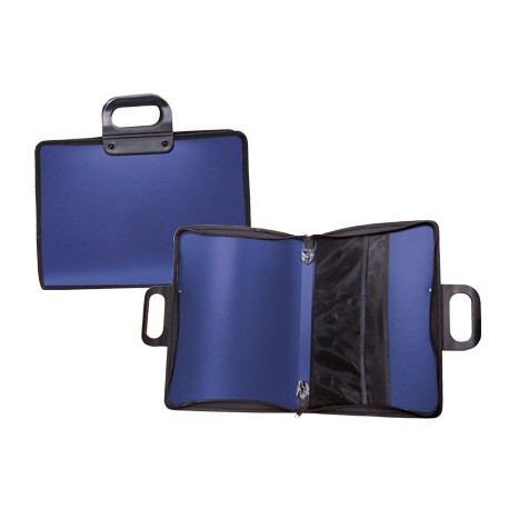 CARTERA PORTADOCUMENTOS LIDERPAPEL AZUL CON ASA Y CREMALLERA 400X45X375 MM