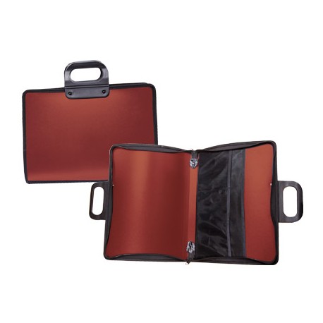 CARTERA PORTADOCUMENTOS LIDERPAPEL ROJA CON ASA Y CREMALLERA 400X45X375 MM