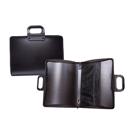 CARTERA PORTADOCUMENTOS LIDERPAPEL NEGRA CON ASA Y CREMALLERA 400X45X375 MM