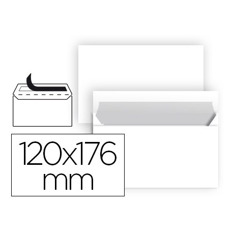 SOBRE LIDERPAPEL N 9 BLANCO COMERCIAL NORMALIZADO 120X176 MM TIRA DE SILICONA