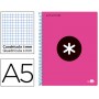 BLOC ESPIRAL LIDERPAPEL A5 MICRO ANTARTIK TAPA POLIPROPILENO 120 H 100G CUADRO 5MM 5 BANDAS 6T ROSA
