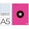 BLOC ESPIRAL LIDERPAPEL A5 MICRO ANTARTIK TAPA POLIPROPILENO 120 H 100G CUADRO 5MM 5 BANDAS 6T ROSA