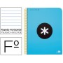 BLOC ESPIRAL LIDERPAPEL FOLIO ANTARTIK TAPA POLIPROPILENO 80 H 100G HORIZONTAL CON MARGEN COLOR AZUL