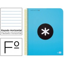 BLOC ESPIRAL LIDERPAPEL FOLIO ANTARTIK TAPA POLIPROPILENO 80 H 100G HORIZONTAL CON MARGEN COLOR AZUL