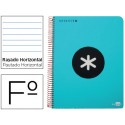 BLOC ESPIRAL LIDERPAPEL FOLIO ANTARTIK TAPA POLIPROPILENO 80 H 100G HORIZONTAL CON MARGEN COLOR TURQ