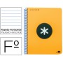 BLOC ESPIRAL LIDERPAPEL FOLIO ANTARTIK TAPA POLIPROPILENO 80H 100G HORIZONTAL CON MARGENCOLOR NARANJ