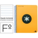 BLOC ESPIRAL LIDERPAPEL FOLIO ANTARTIK TAPA POLIPROPILENO 80H 100G HORIZONTAL CON MARGENCOLOR NARANJ