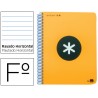 BLOC ESPIRAL LIDERPAPEL FOLIO ANTARTIK TAPA POLIPROPILENO 80H 100G HORIZONTAL CON MARGENCOLOR NARANJ