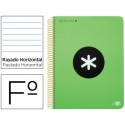 BLOC ESPIRAL LIDERPAPEL FOLIO ANTARTIK TAPA POLIPROPILENO 80H 100G HORIZONTAL CON MARGENCOLOR VERDE