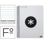 BLOC ESPIRAL LIDERPAPEL FOLIO ANTARTIK TAPA POLIPROPILENO 80 H 100G HORIZONTAL CON MARGEN COLOR BLAN