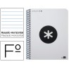 BLOC ESPIRAL LIDERPAPEL FOLIO ANTARTIK TAPA POLIPROPILENO 80 H 100G HORIZONTAL CON MARGEN COLOR BLAN