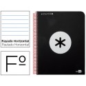 BLOC ESPIRAL LIDERPAPEL FOLIO ANTARTIK TAPA POLIPROPILENO 80 H 100G HORIZONTAL CON MARGEN COLOR NEGR