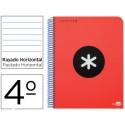 BLOC ESPIRAL LIDERPAPEL CUARTO ANTARTIK TAPA POLIPROPILENO 80 H 100G HORIZONTAL CON MARGEN ROJO